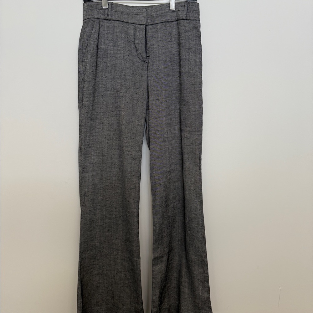 Bebe Black/Gray Wide-Leg Pants with Pleats